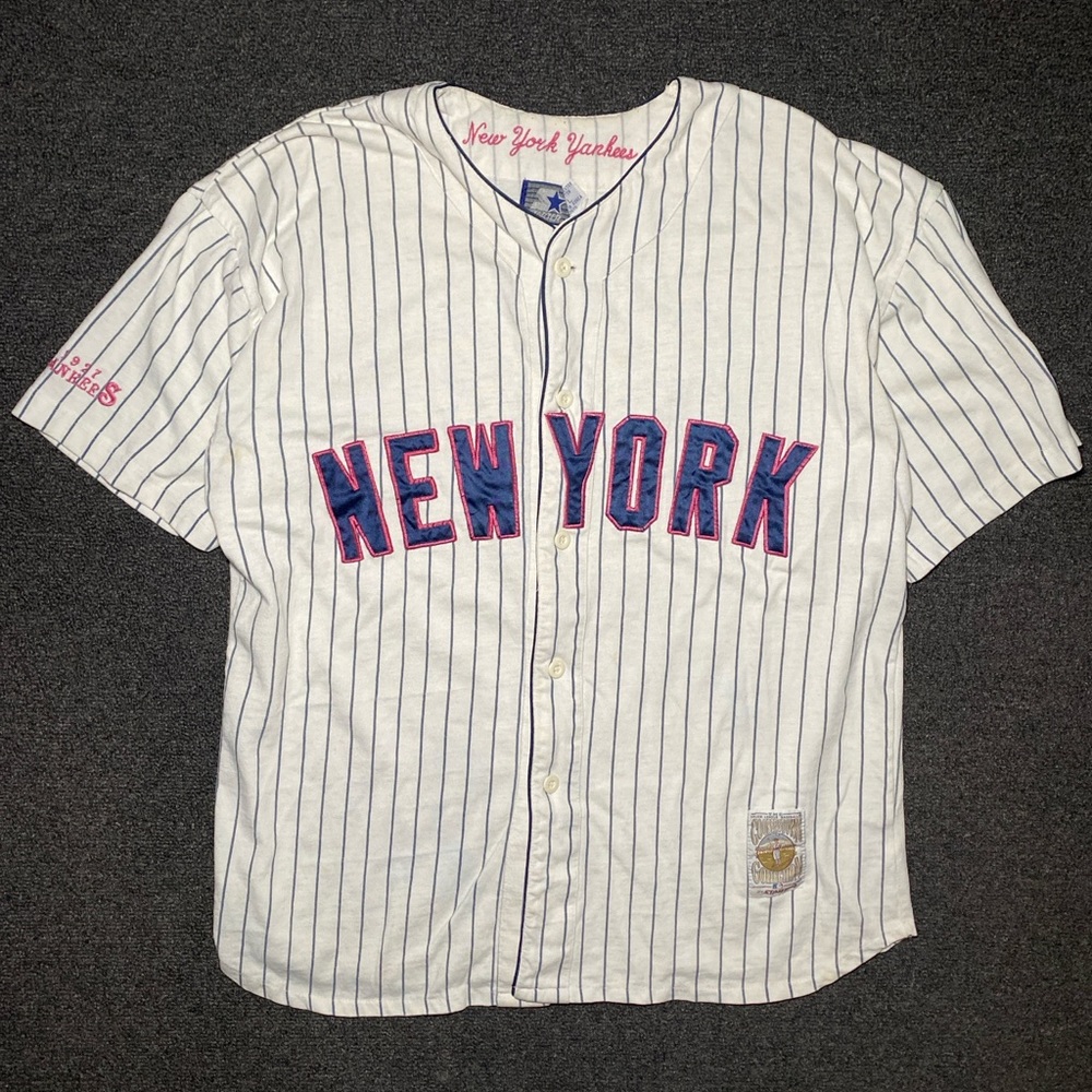 Vintage New York yankee's starter mlb baseball button down jersey size large